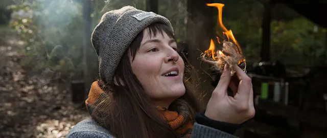 Adults learning fire making
