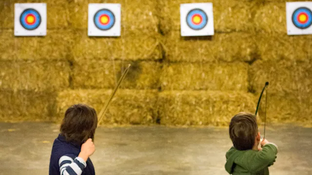 Archers on the Trackers indoor range