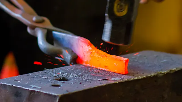 Blacksmithing at the Trackers forge