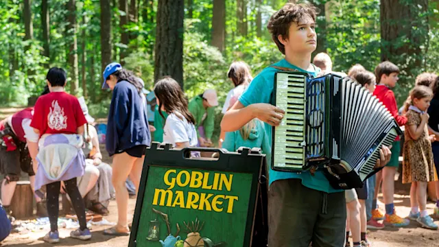Kids trading treasures at the Goblin Market
