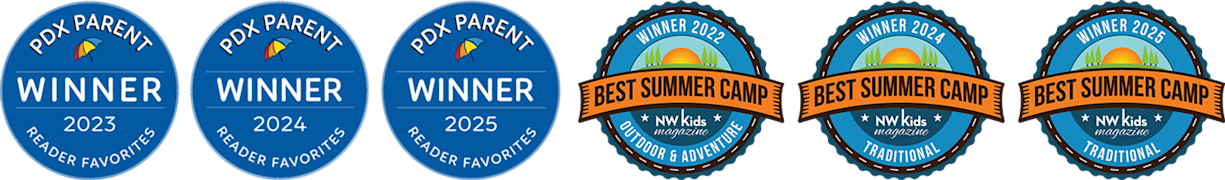 Award badges for Trackers Earth Overnight Camps